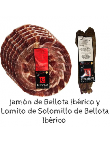 Lomito de Bellota Ibérico de Solomillo + 5 sobres Jamón de Bellota 50% raza ibérica  cortado a cuchillo