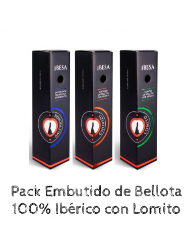 Pack Embutidos de Bellota 100% ibéricos Lomito,chorizo y salchichón