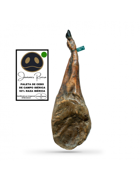 Paleta de Cebo de Campo Ibérica 50% raza ibérica Jamones Rivera + REGALO ACEITE DE OLIVA VIRGEN EXTRA 250ML