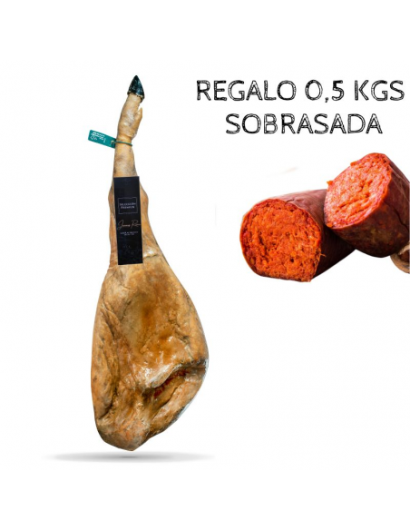 Jamón de Cebo de Campo 100% Ibérico Rivera + Regalo Sobrasada 0,5 kgs