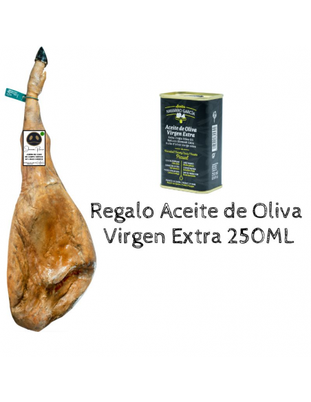 Jamón de Cebo de Campo Ibérico 50% raza ibérica Rivera + REGALO ACEITE DE OLIVA VIRGEN EXTRA 250ML