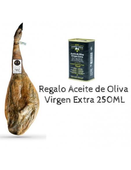 Jamón de Cebo Ibérico 50% raza ibérica Rivera + REGALO ACEITE DE OLIVA VIRGEN EXTRA 250ML