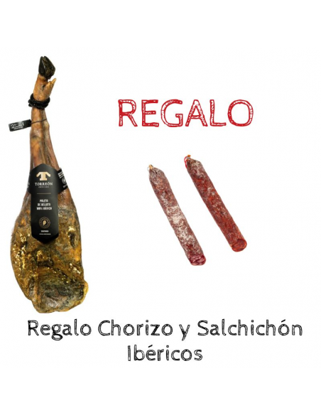 Paleta de bellota 100% ibérica Torreón + Regalo Chorizo y Salchichón Ibéricos