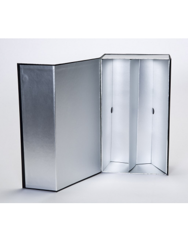 Caja Negra Plata tamaño 2 botellas
